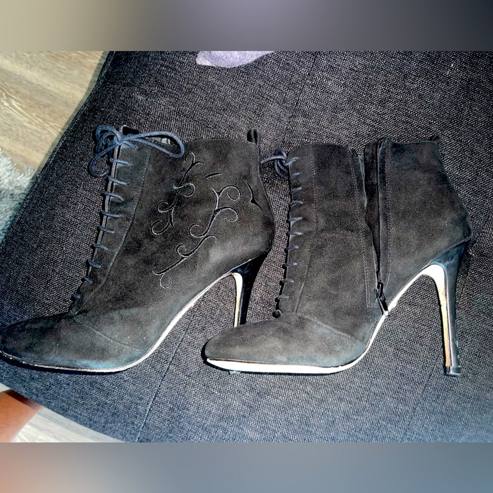 Black Suede Charles David bootie